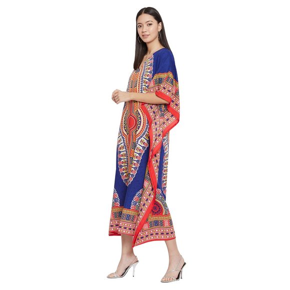 Plus Size Dress Caftan Polyester Dashiki Long Maxi - Picture 6 of 9